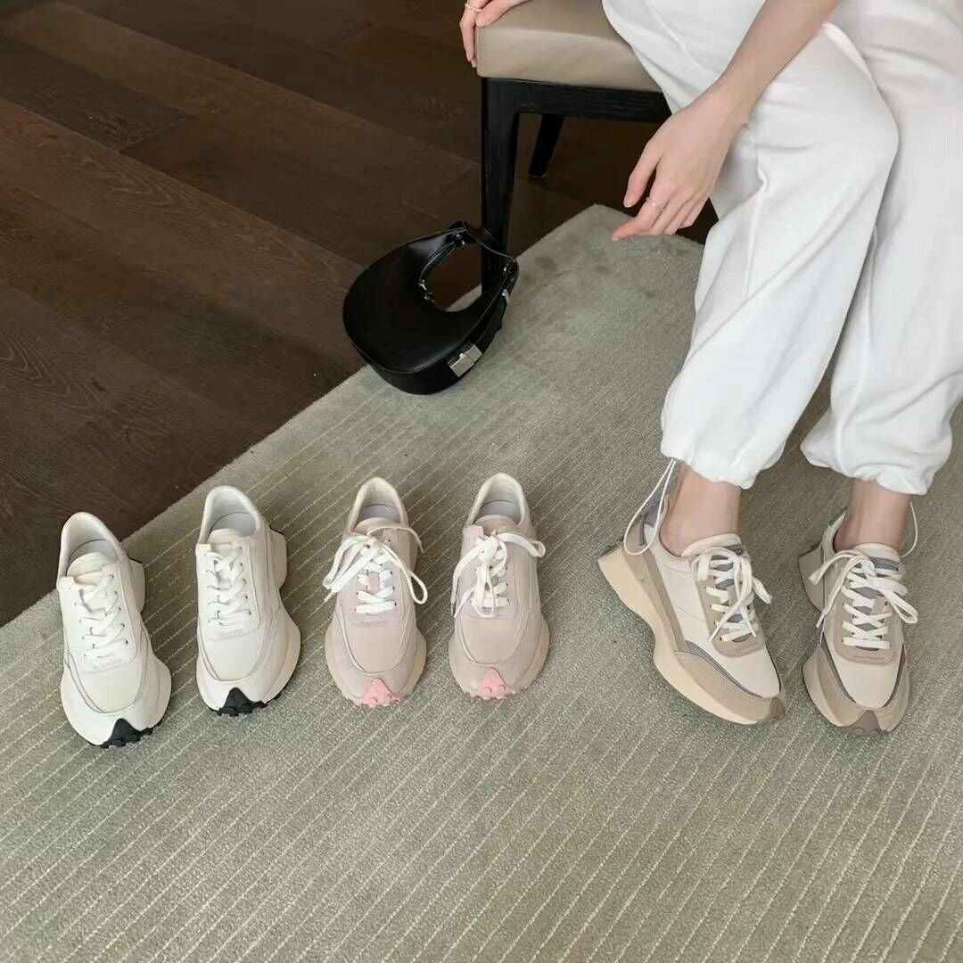 瘦瘦韓版牛皮休閒鞋