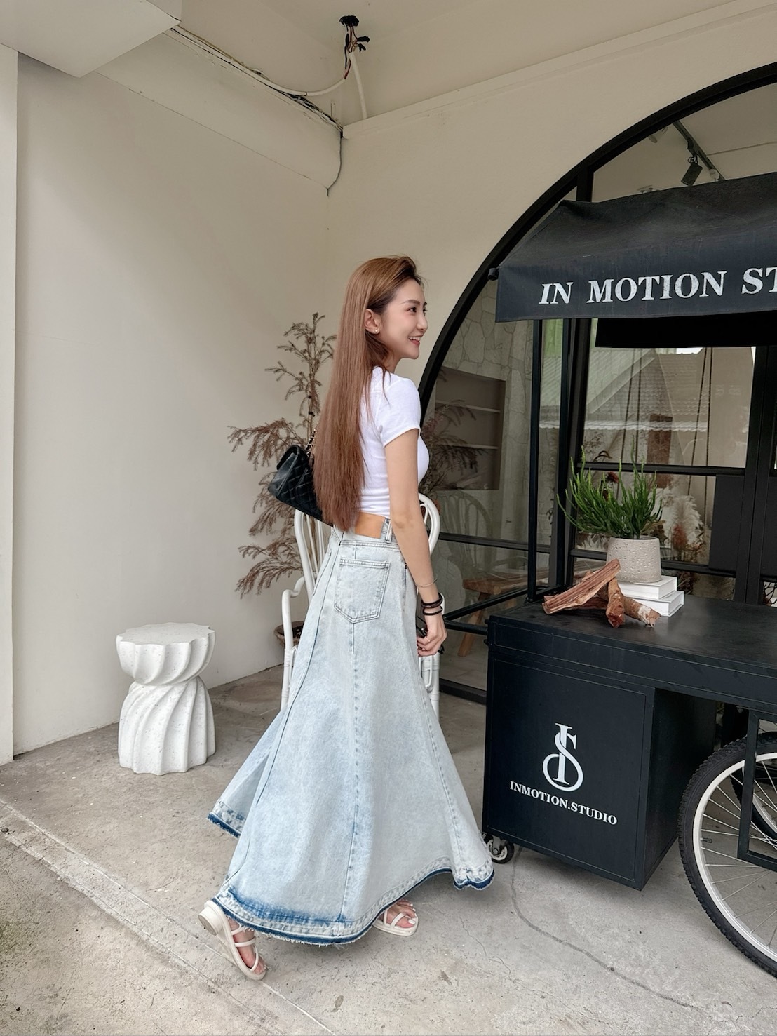 ［現貨］🔥06.12春夏新品］💕小編暴動款］🇰🇷正韓中腰超美復古漸層牛仔半裙（SM）