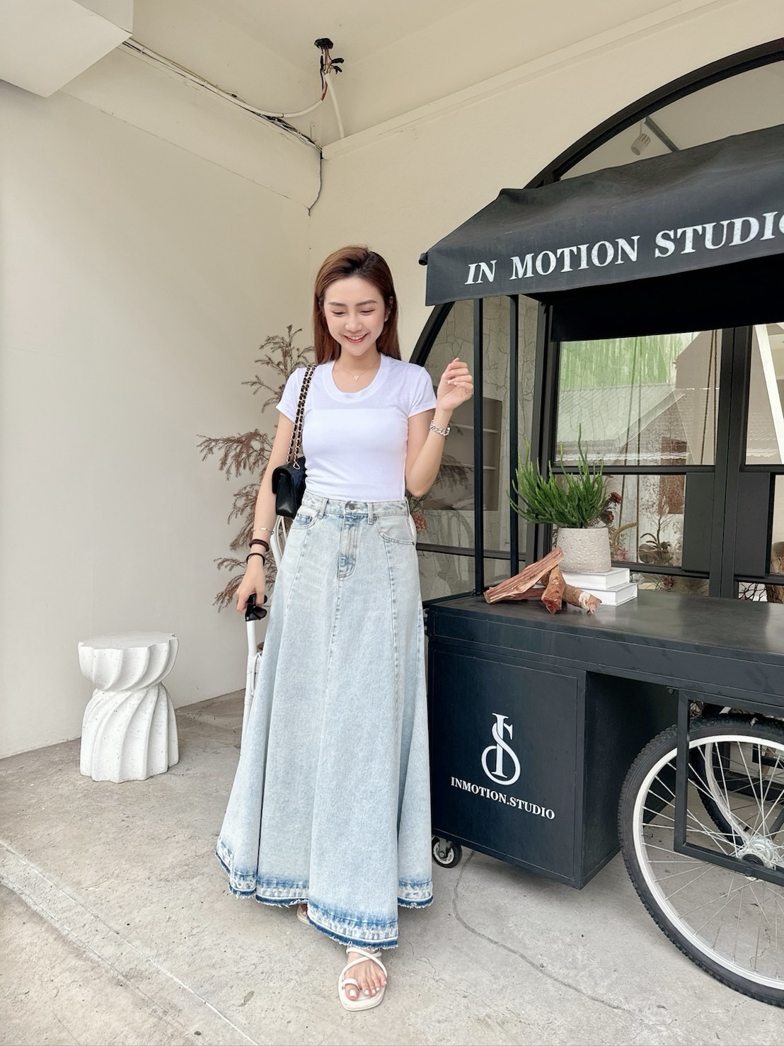 ［現貨］🔥06.12春夏新品］💕小編暴動款］🇰🇷正韓中腰超美復古漸層牛仔半裙（SM）