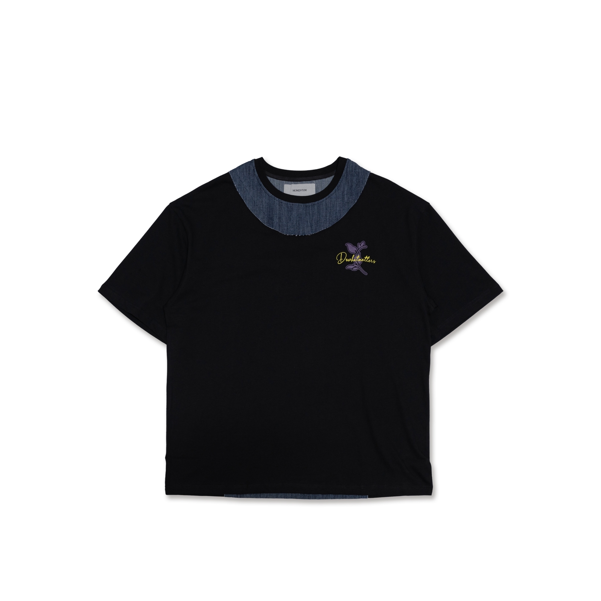 MOMENTUM 牛仔拼接Tee