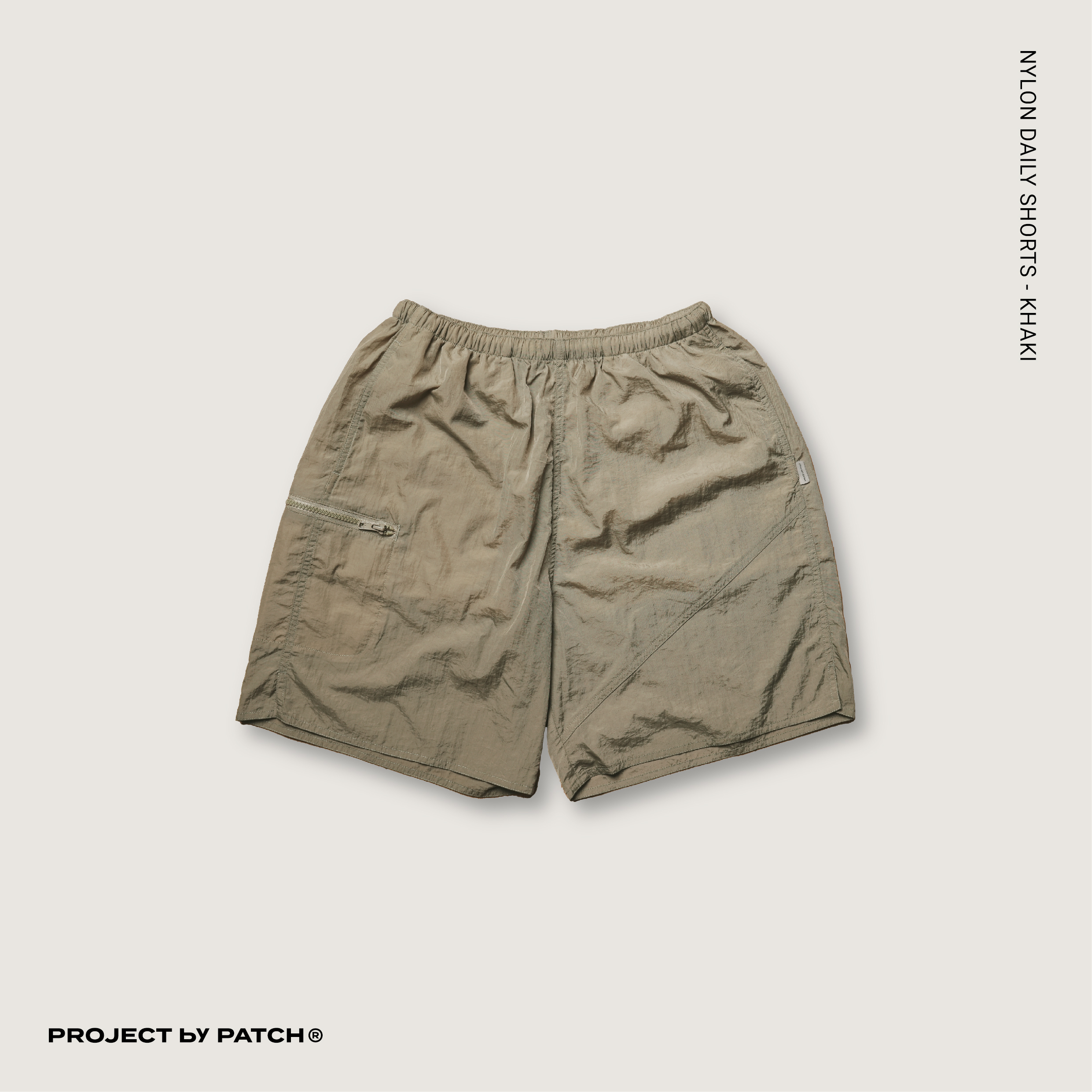 P.B.P -  NYLON DAILY SHORTS  - KHAKI