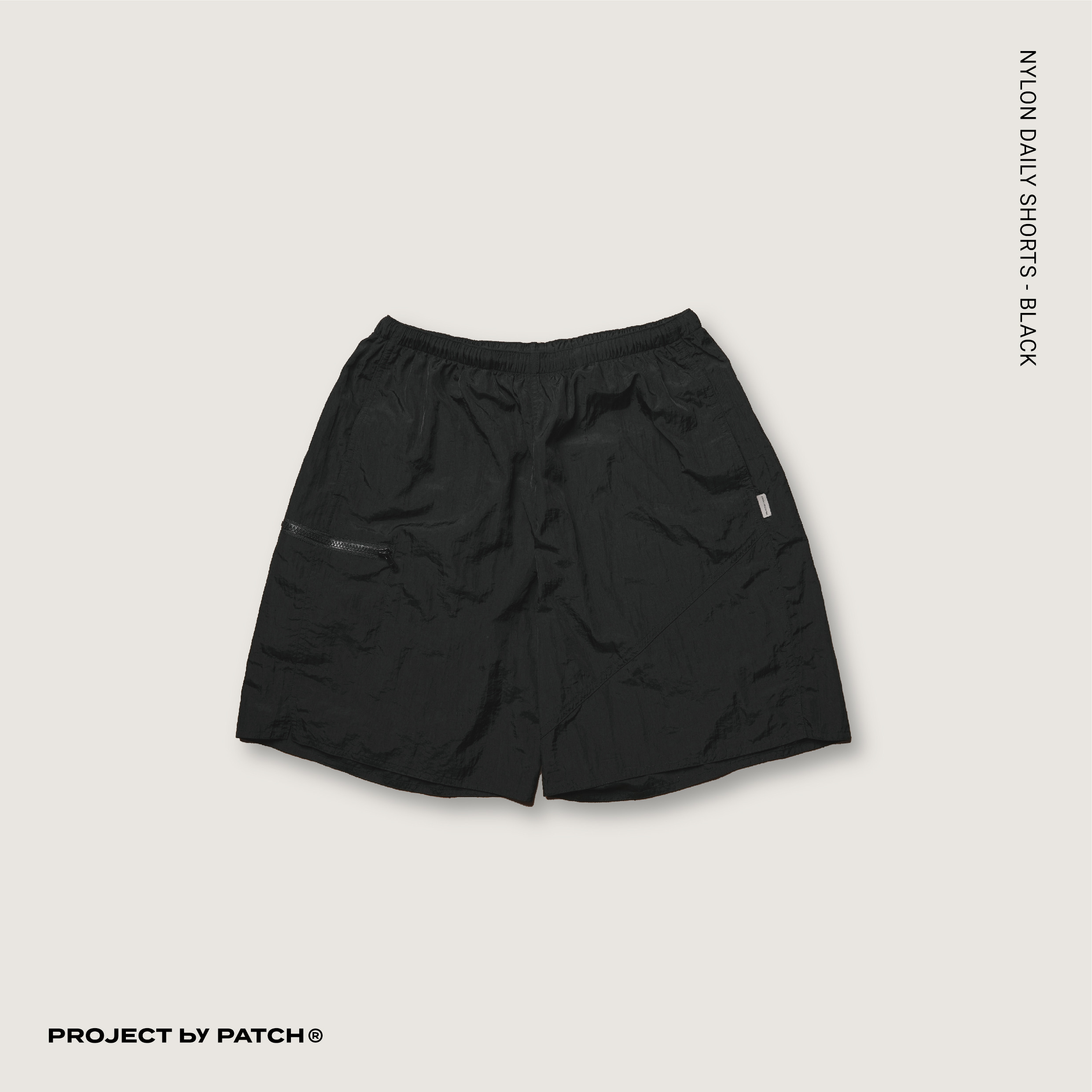 P.B.P -  NYLON DAILY SHORTS  - BLACK