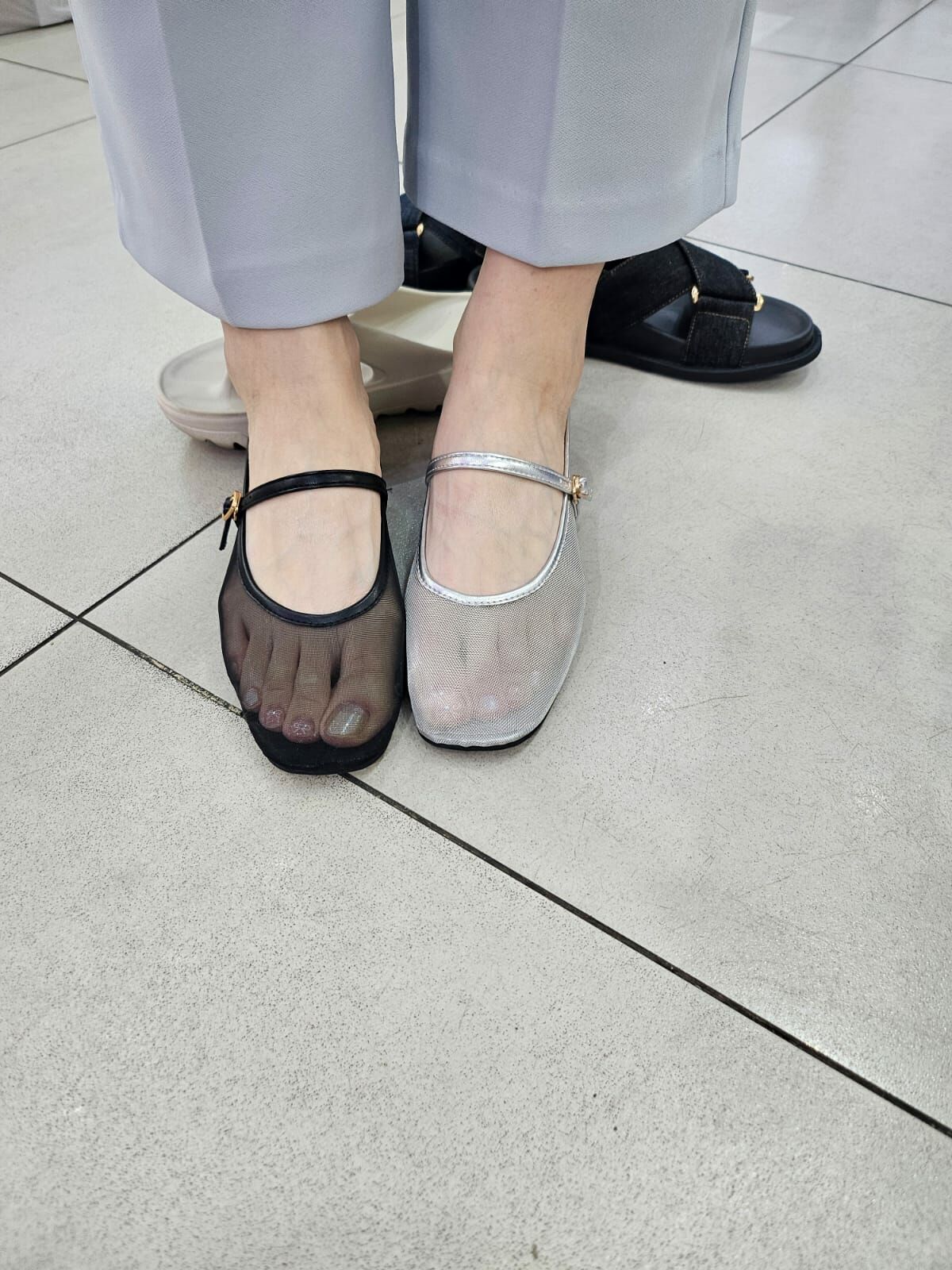 SC2750 光澤網面娃娃鞋 (足碼)