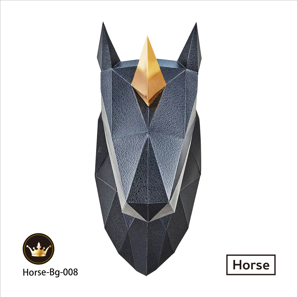 馬頭(黑皮革紋/金箔角)拼圖
