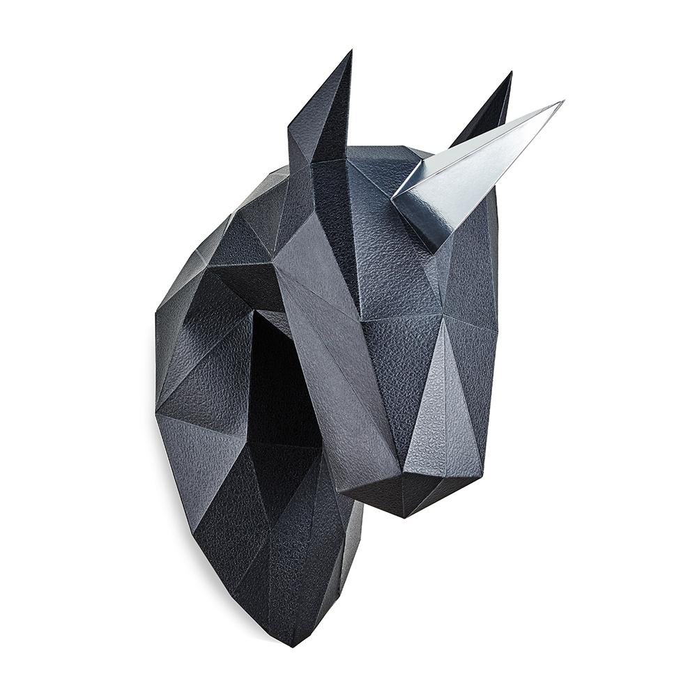 馬頭(黑皮革紋/銀箔角)拼圖