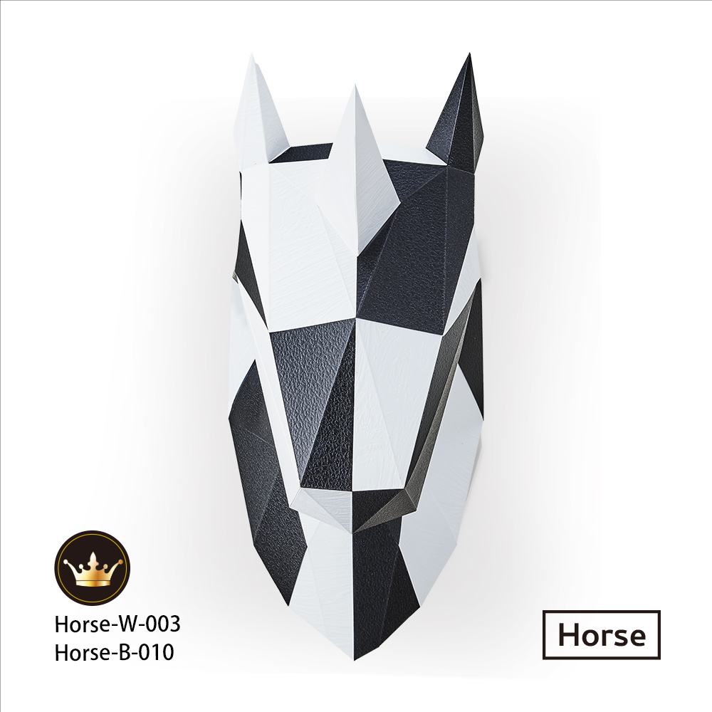 馬頭(白木紋)拼圖＋馬頭(黑皮革紋)拼圖