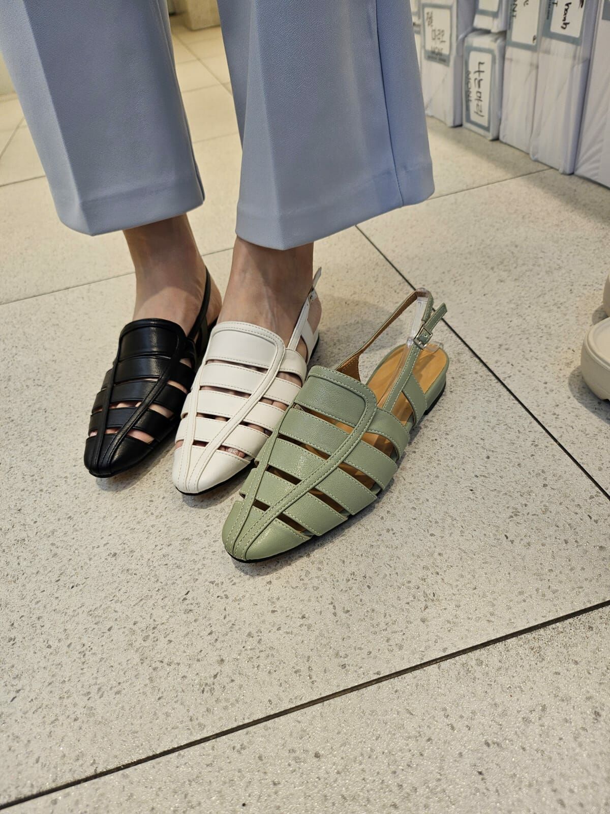 SC2756 編織肩頭平底涼鞋 (足碼)