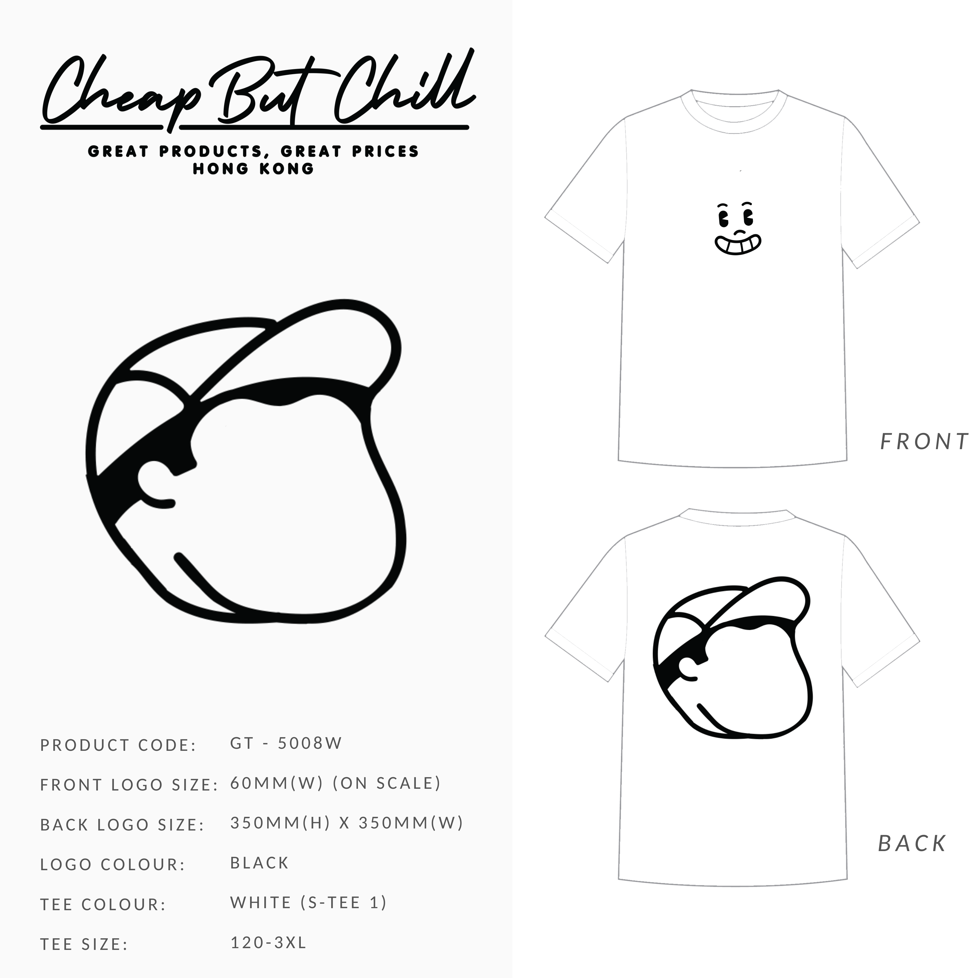 New ✦ CheapbutChill 大頭 Print Tee (五色入)