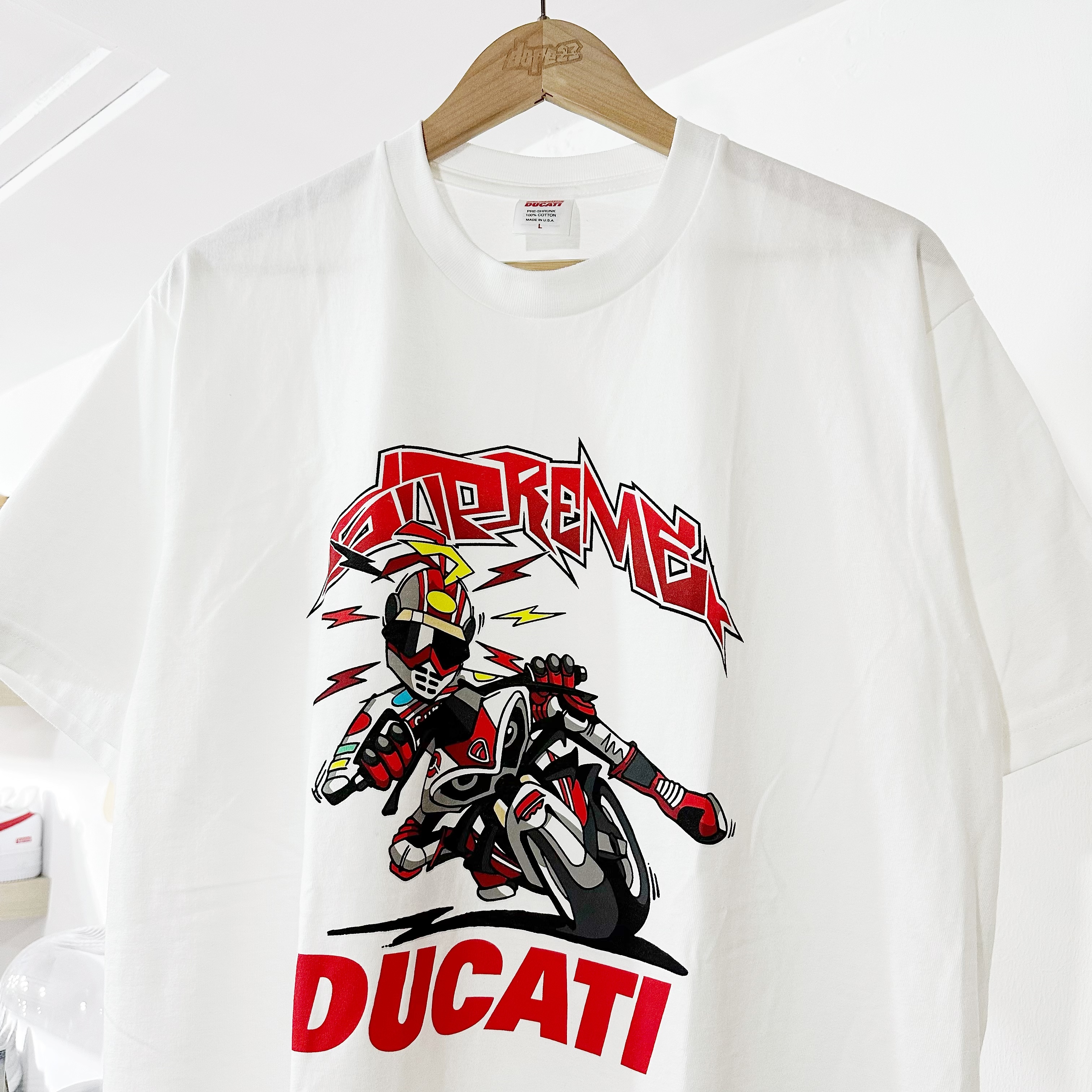SUPREME® SS24 /DUCATI® BIKE TEE WHITE