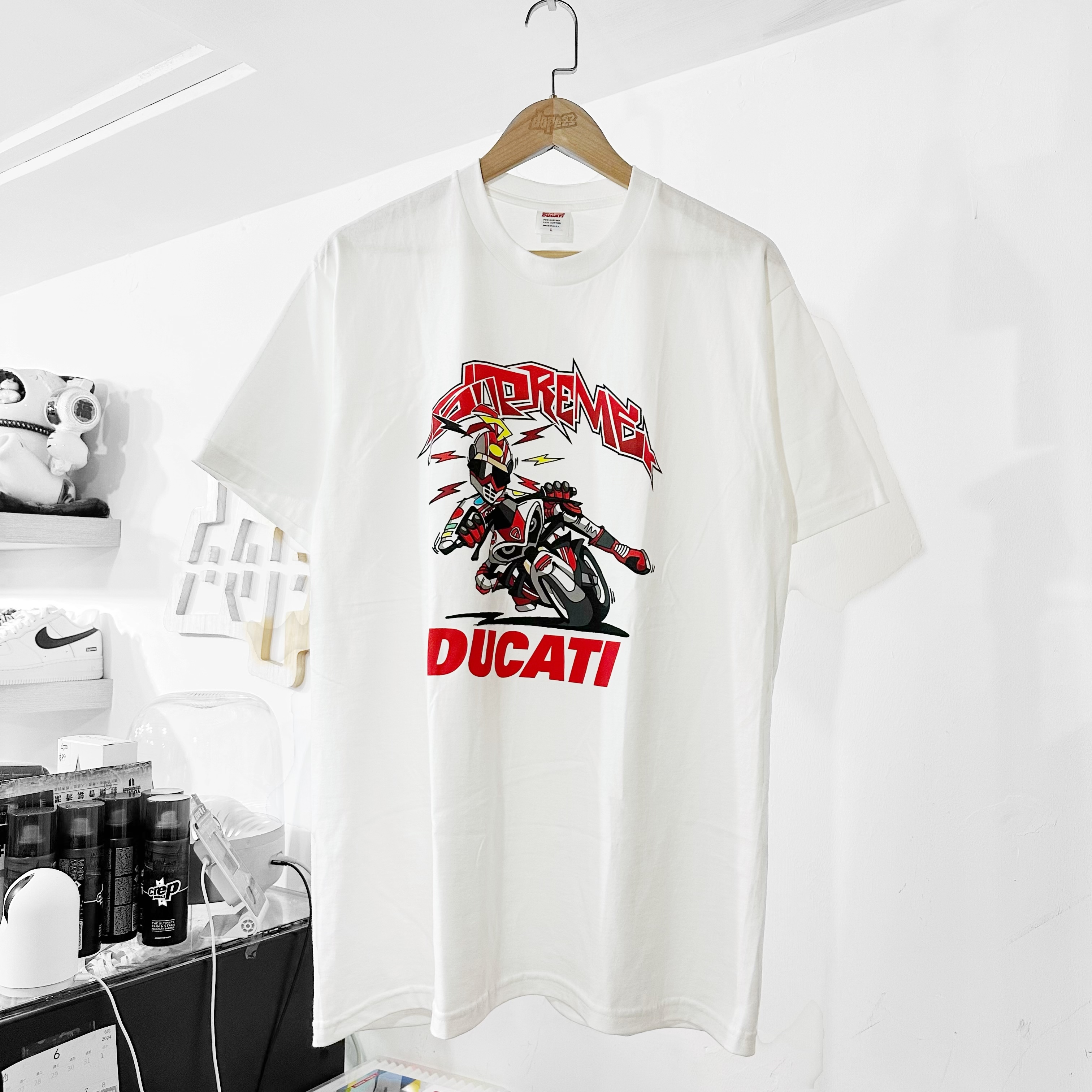 SUPREME® SS24 /DUCATI® BIKE TEE WHITE