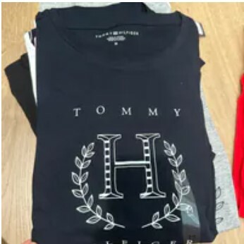 [S] TOMMY HILFIGER CW TOMMY HILFIGER LAUREL LOGO TEE,BLACK, 76J4840-410 (STH668)