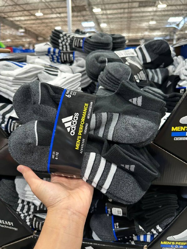 [S] ADIDAS CW ADIDAS 6 PACK PAIR SNEAKER SOCKS, 949985 (SAD208)