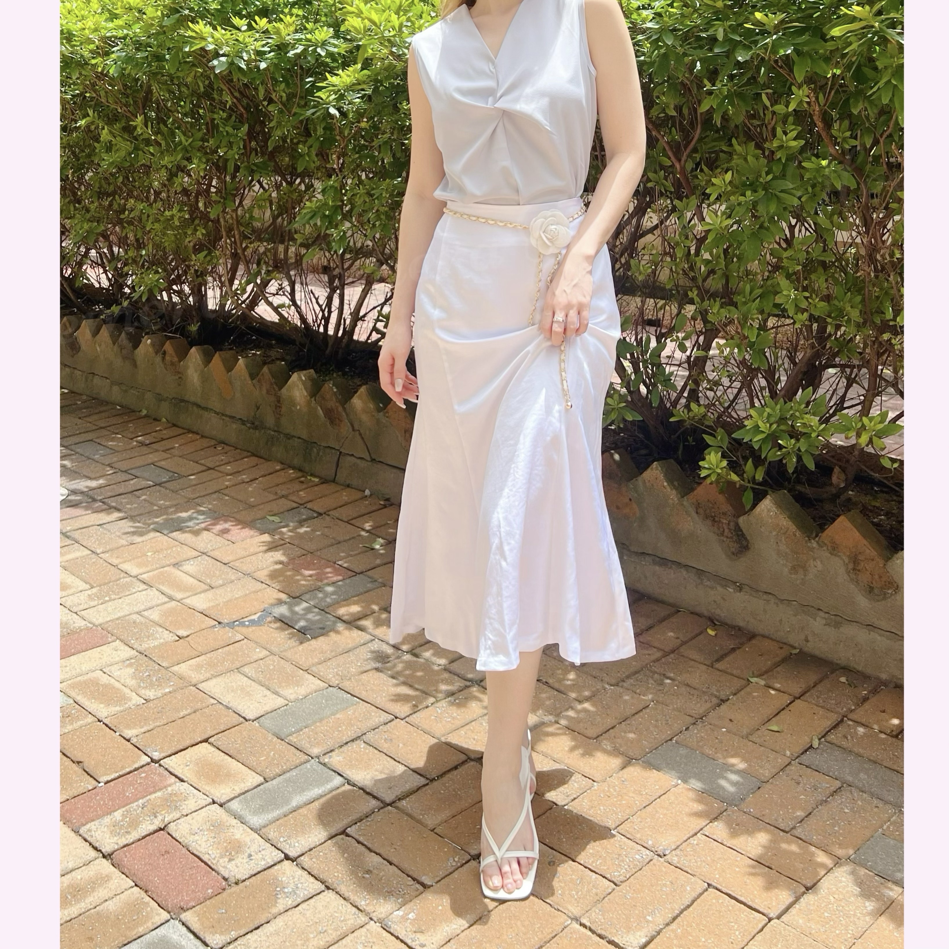 SK24W0620 中長版魚尾仿絲半身裙