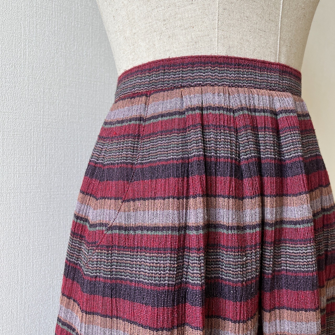 日本製紫紅色條紋半身裙
