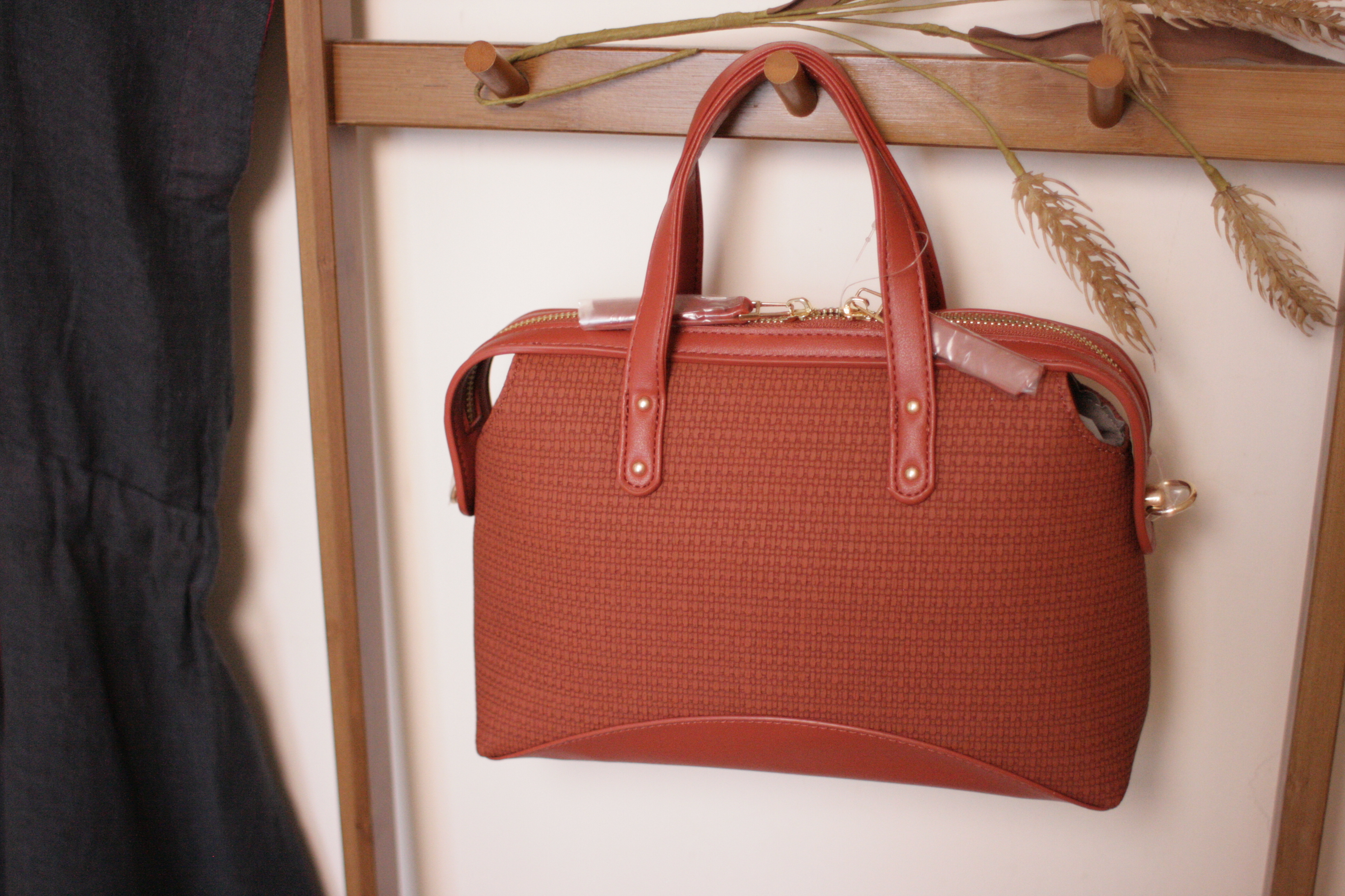 輕奢感網眼壓花 2way 手袋 (兩色入) 【日本直送】