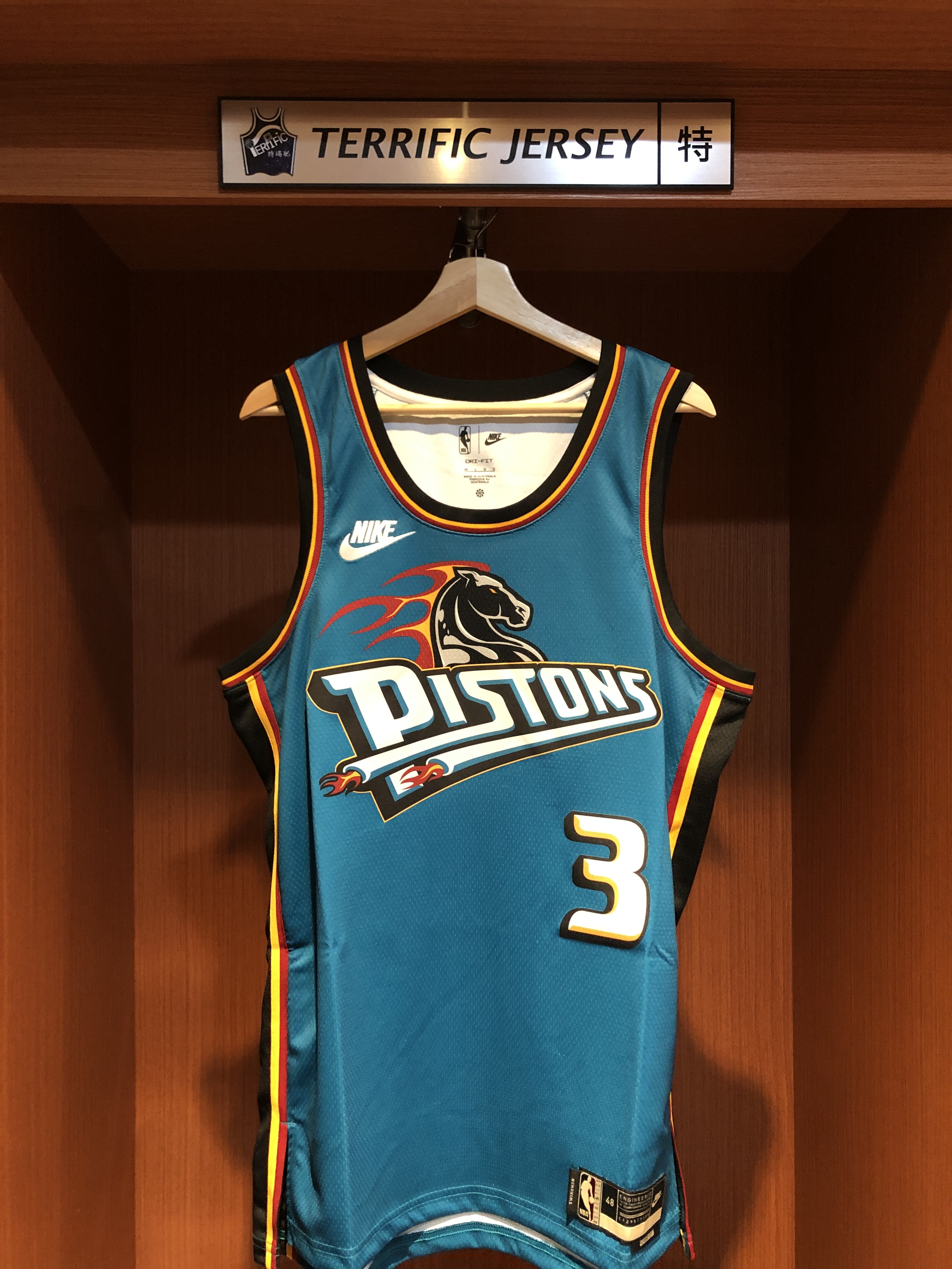 NBA球衣 Ben Wallace 底特律活塞復古 綠馬頭 HWC Nike Swingman 球迷版 熱轉印 全新