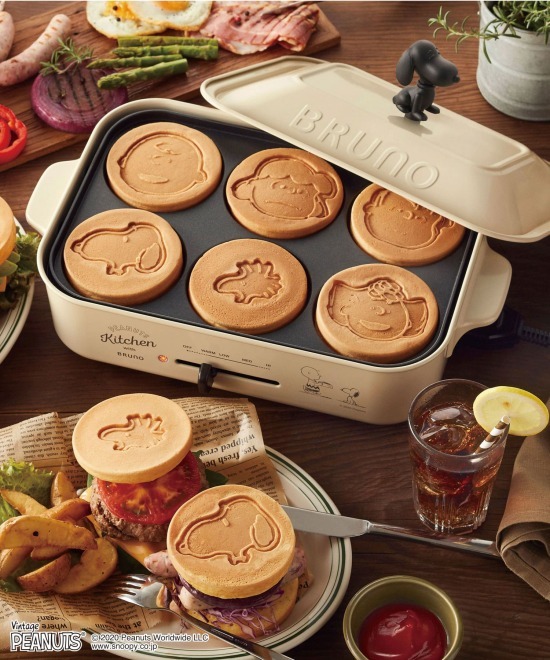 【110V 版本 美加專用】日本進口 BRUNO SNOOPY 3 盤版本 Compact Multi-Functional Electric Hot Plate | Free Global Shipping