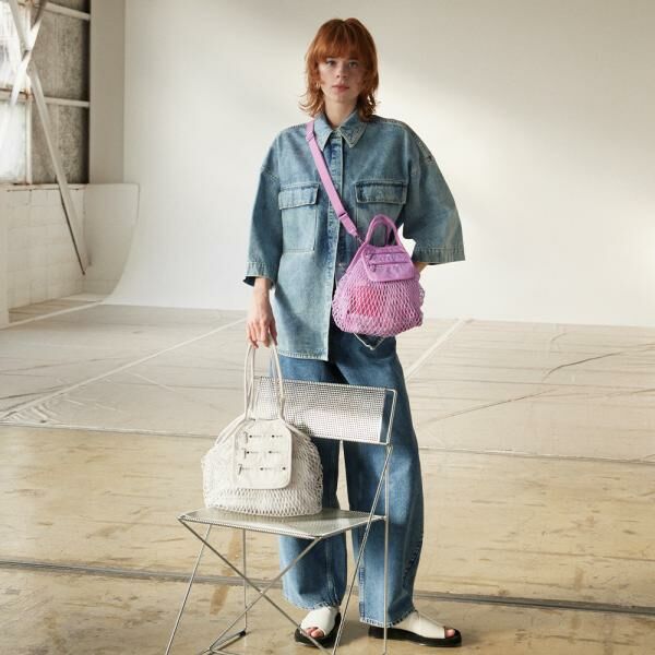 <韓國代購> LESPORTSAC FISH NET ECRU MEDIUM NET TOTE BAG