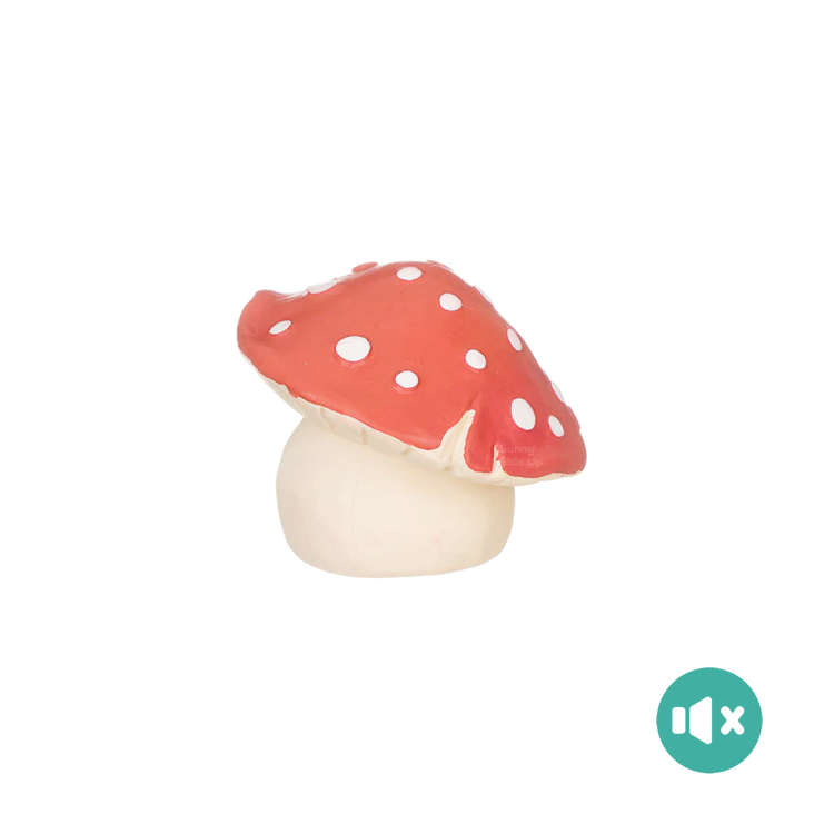 《 Lanco 》天然無毒橡膠玩具｜不會啾系列【紅蘑菇】
