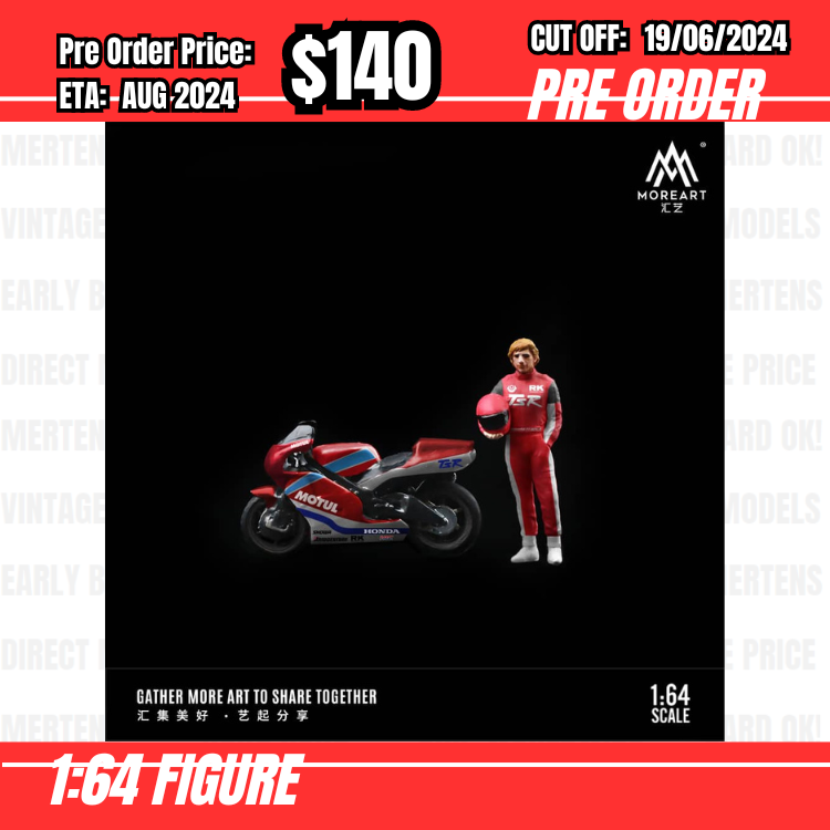 PO-$140 * Moreart * 1:64 Figure - Honda Racing Red Motorcycle Driver Set [OD12/06]