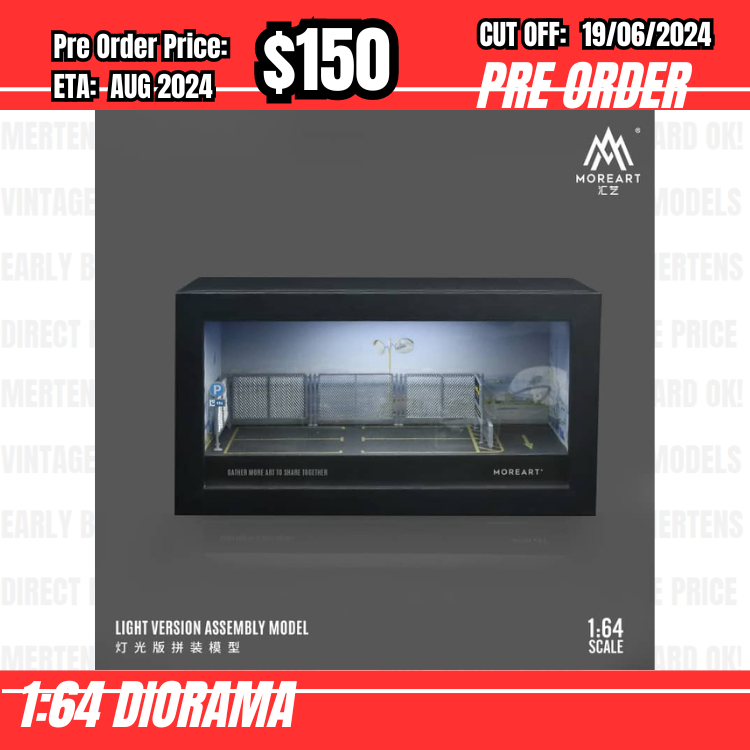 PO-$150 * Moreart * 1:64 Diorama - Integrated Photo Frame Parking Lot B (24.5 x 10.5 x 14.5cm) [OD12/06]