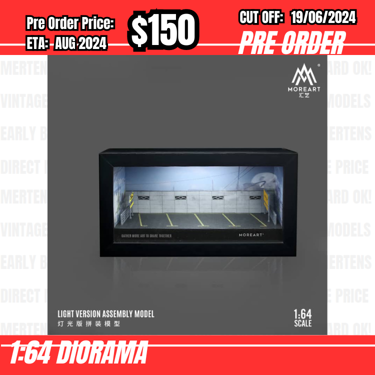 PO-$150 * Moreart * 1:64 Diorama - Integrated Photo Frame Parking Lot A (24.5 x 10.5 x 14.5cm) [OD12/06]