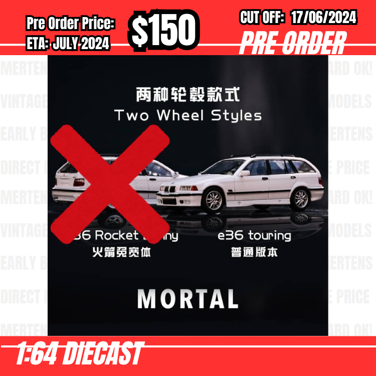 PO-$150 * Mortal * 1:64 BMW E36 Wagon White [OD12/06]