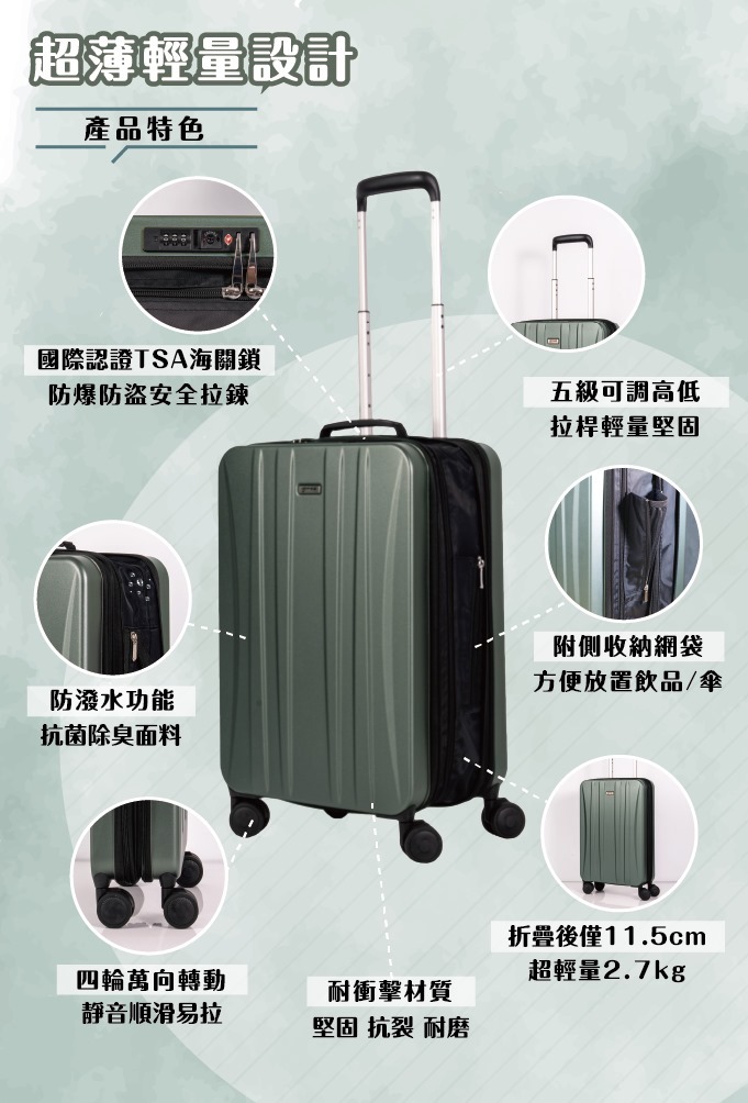gimes -「戰利喼神2」三段式 20吋可折疊行李箱｜ALOH-0004-BK