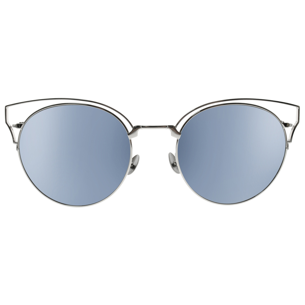 【NINE ACCORD】KISSING ORTWO C2 簍空貓眼造型金屬圓框太陽眼鏡 (水銀鏡片)