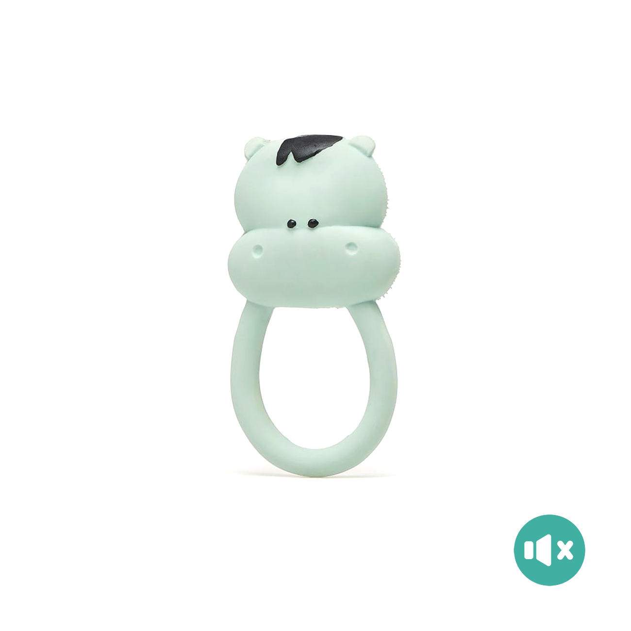 《 Lanco 》天然無毒橡膠玩具｜不會啾系列【河馬圈圈】