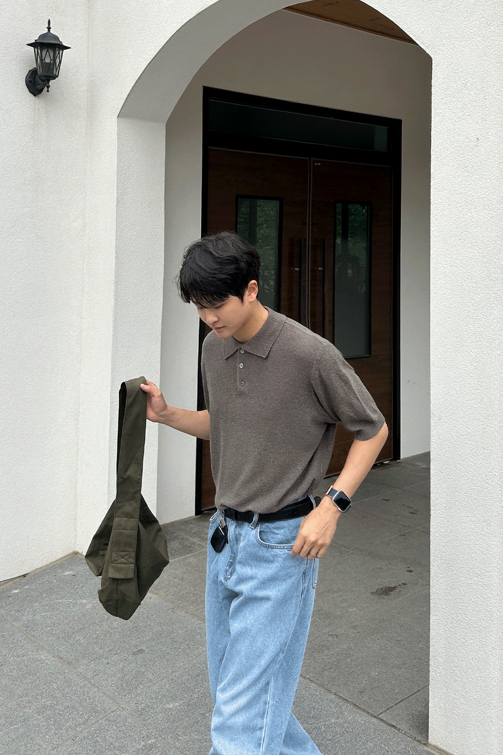 夏季毛圈布珠地棉短袖針織衫