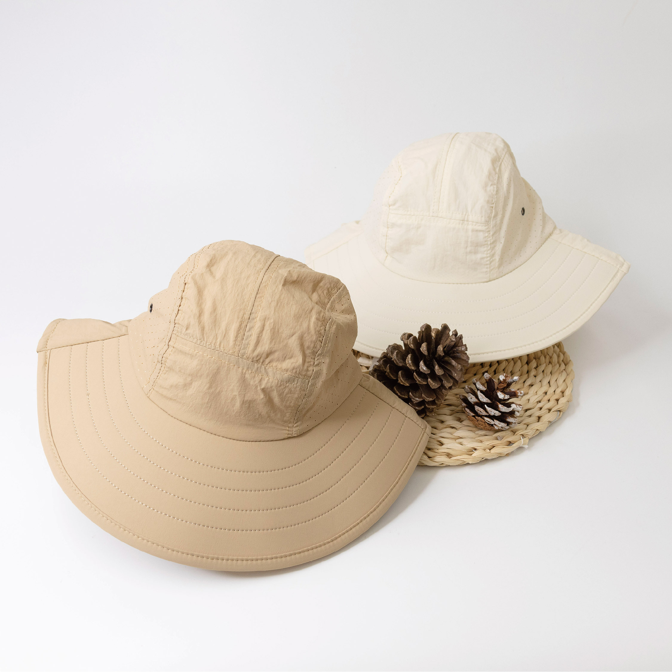 【JA1423】夏季披肩護脖簡約防曬帽＊二色