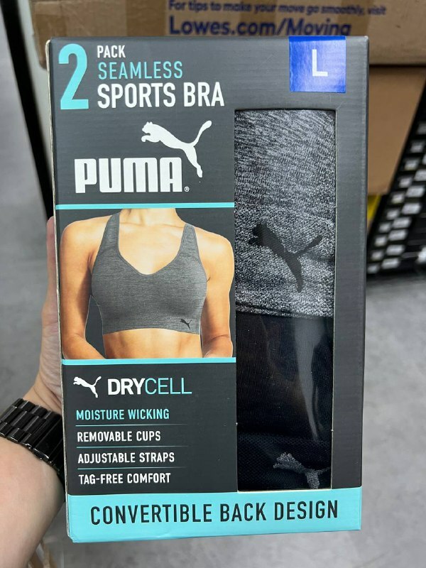 [S] PUMA 2 PACK SEAMLESS SPORTS BRA, 1344680 (SPM62)