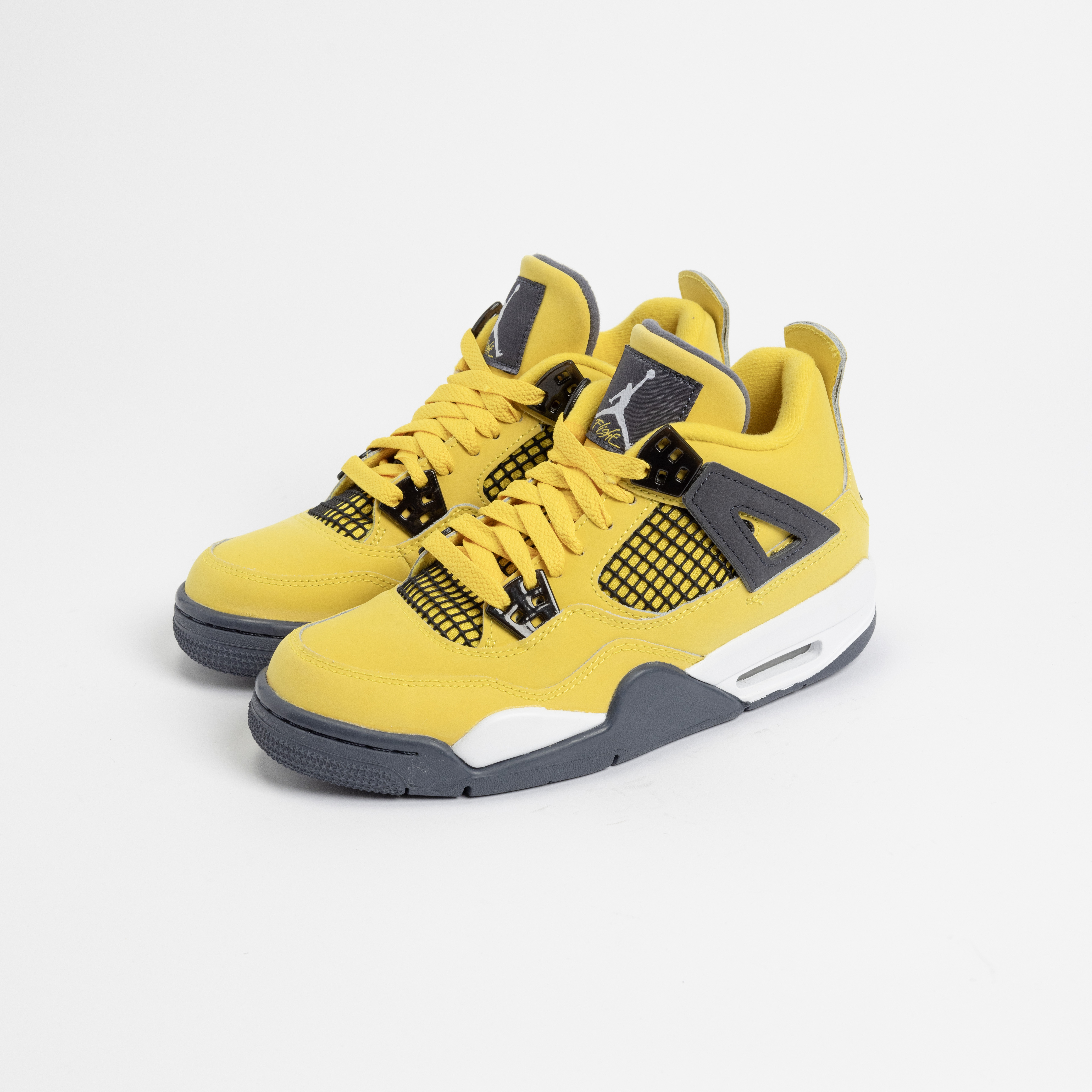【瑕疵商品13】-(B9c)-AIR JORDAN 4 RETRO (GS) "TOUR YELLOW" 灰黃-408452 700