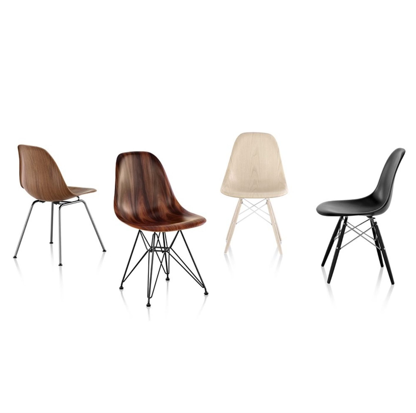 Eames® Molded Plywood Side Chair with Dowel Base (DWSW)