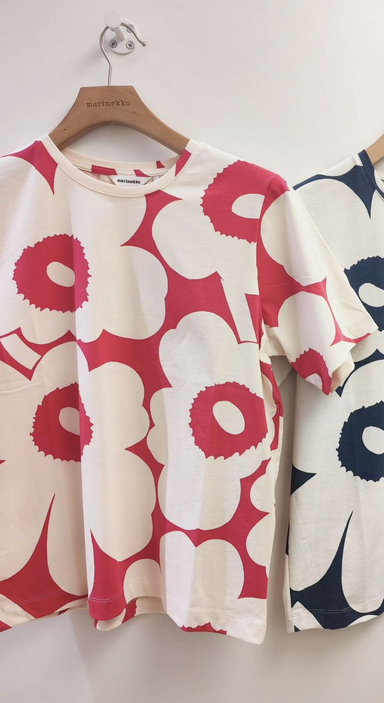 代購現貨 ｜ Marimekko Tunnit Unikko Jersey Top | cherry red x beige