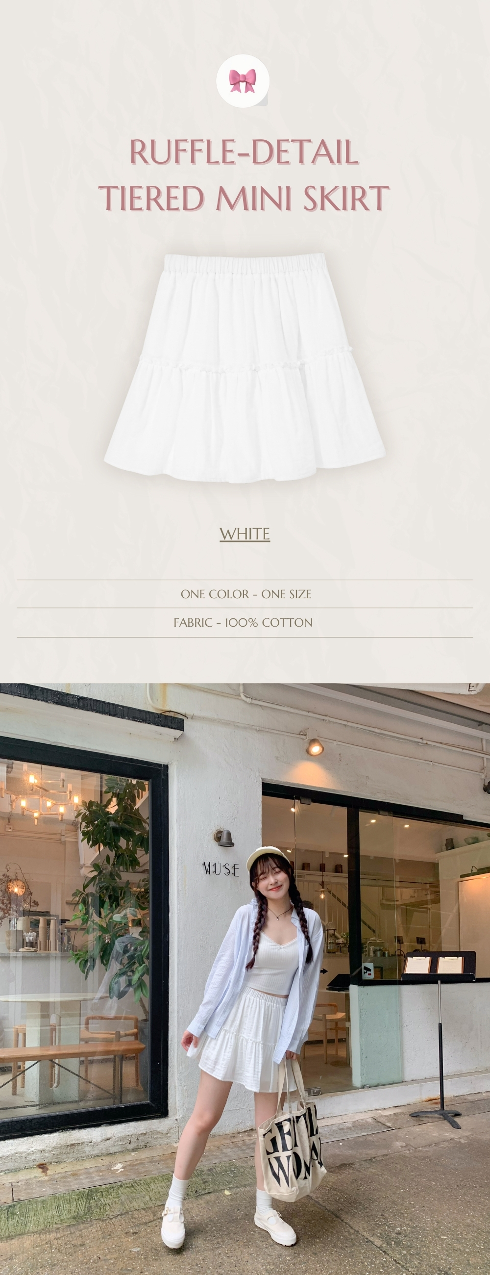 RUFFLE-DETAIL TIERED MINI SKIRT