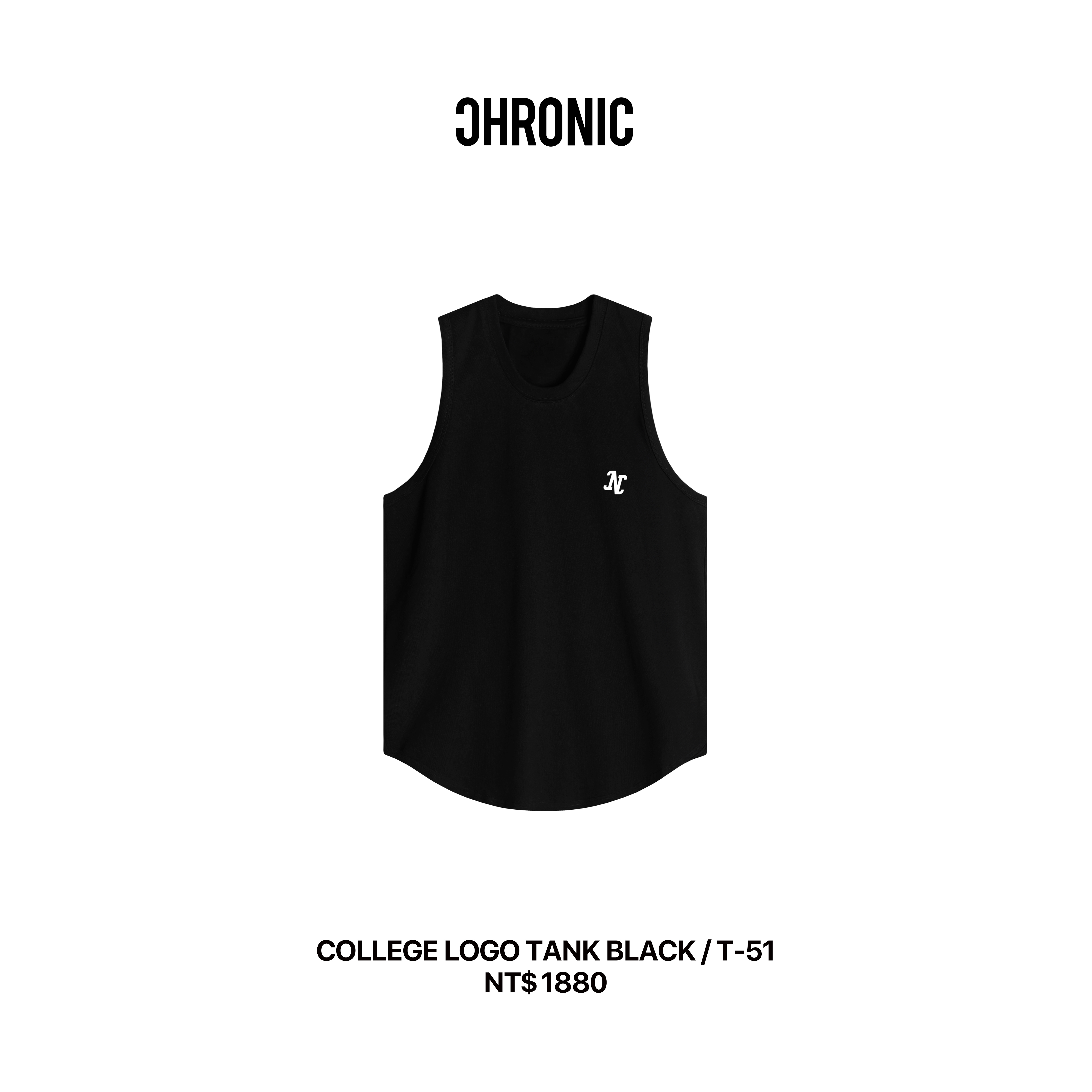 COLLEGE LOGO TANK BLACK / T-51