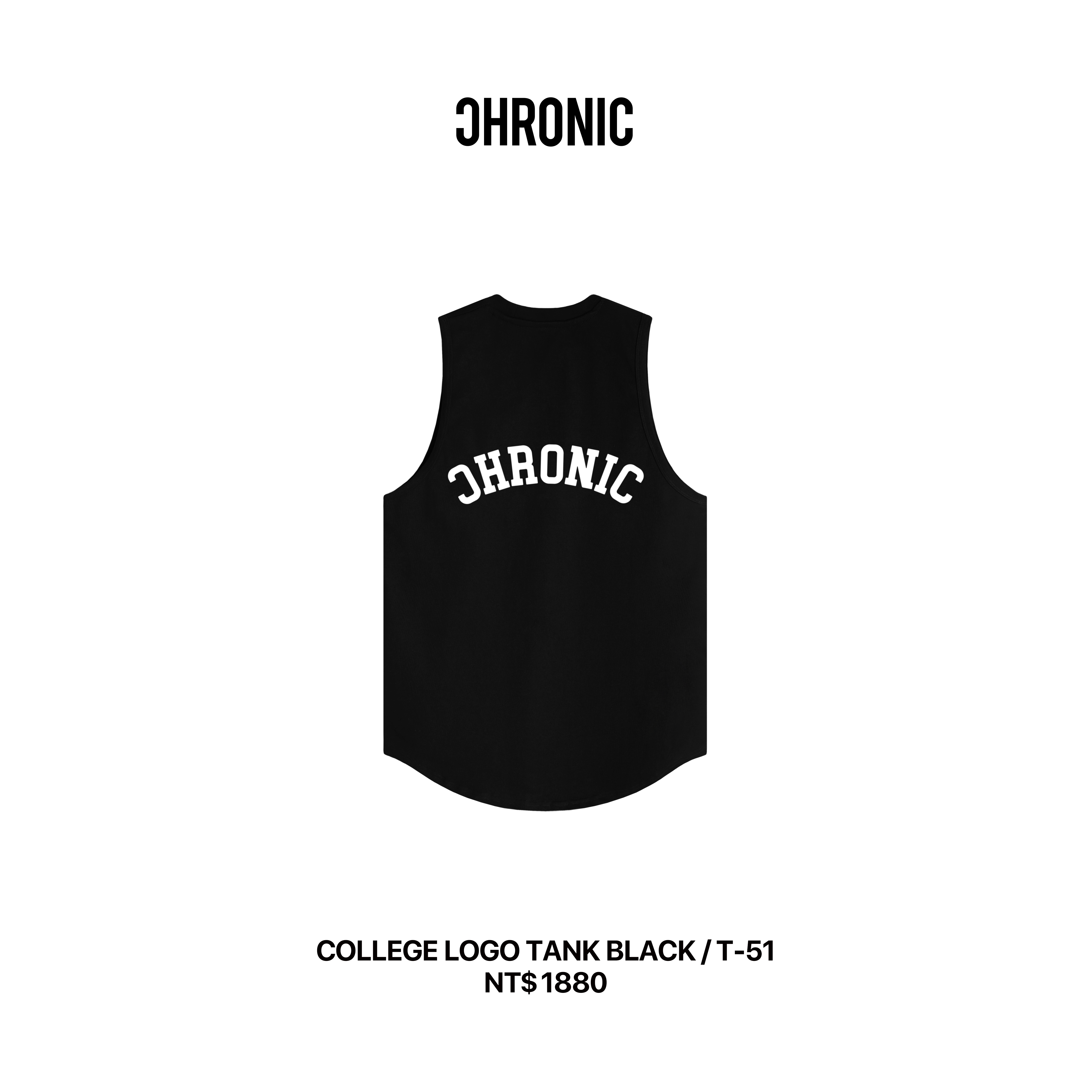 COLLEGE LOGO TANK BLACK / T-51