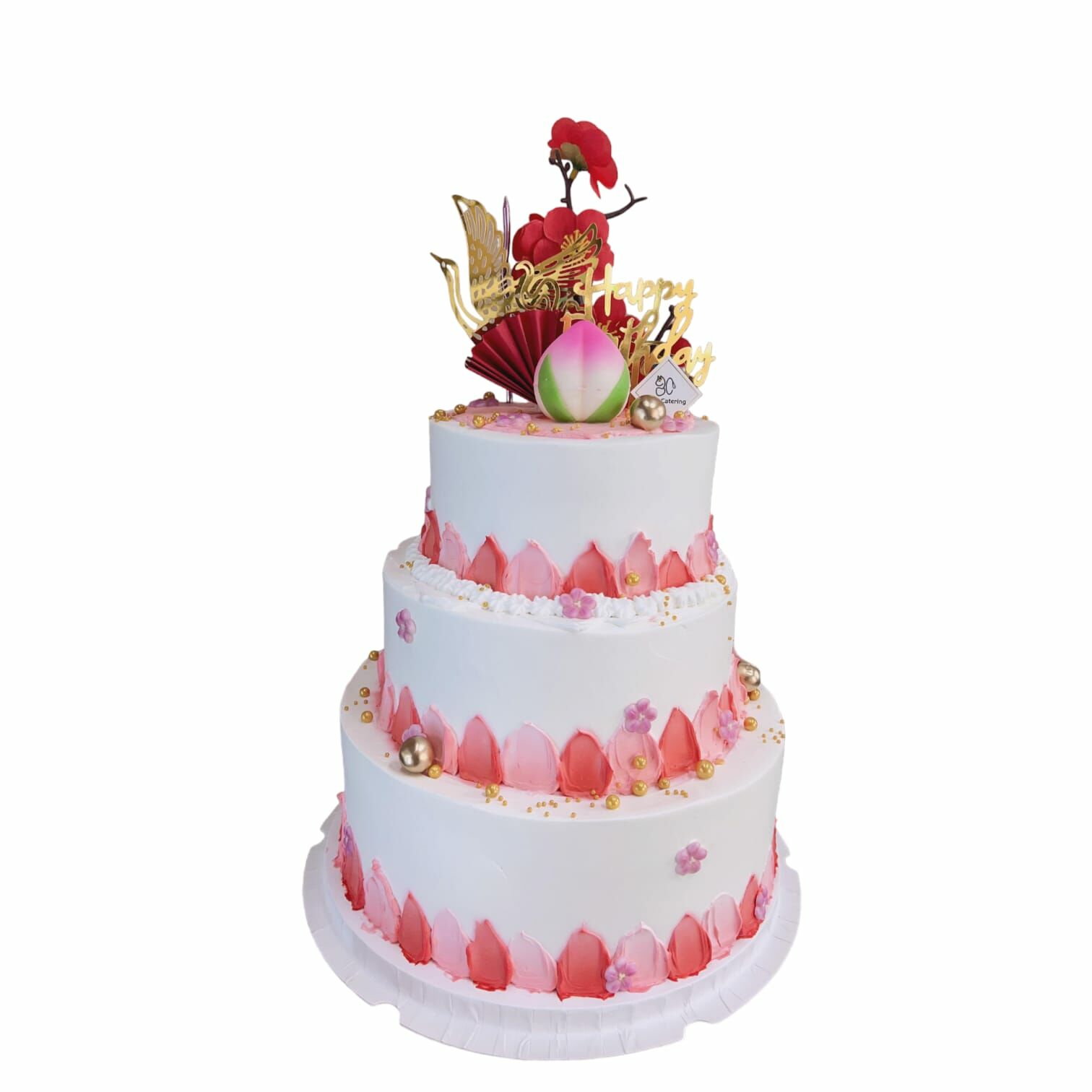 3層壽桃主題蛋糕