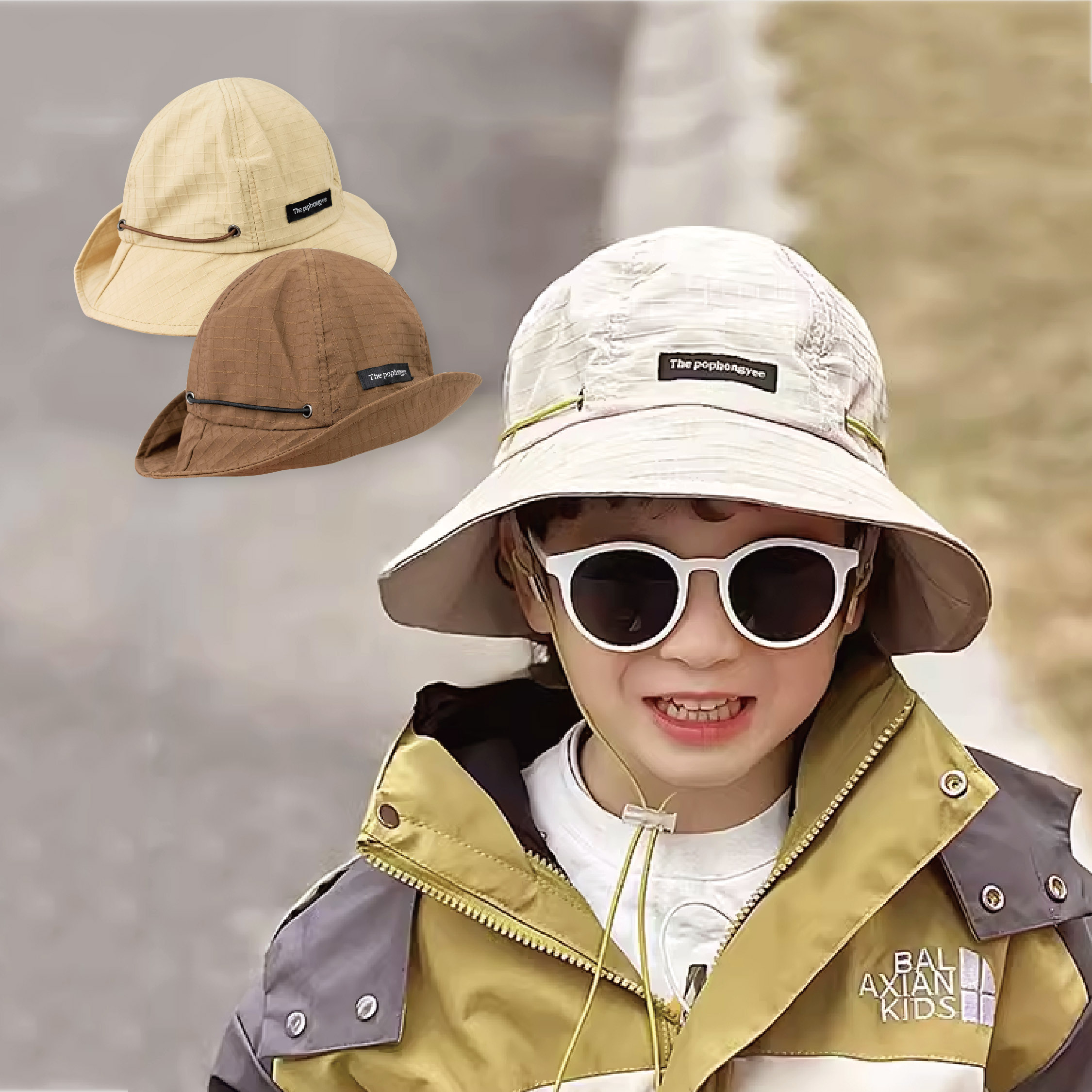 【JA1416】小標字母登山露營遮陽漁夫帽＊三色