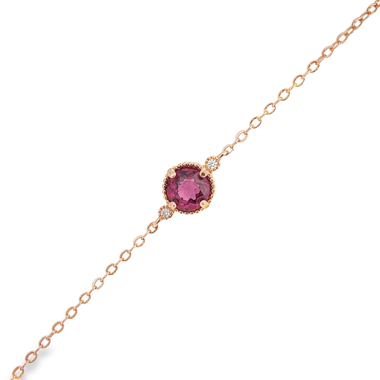 T78玫瑰石榴石玫瑰金手鏈