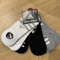 [S] ADIDAS SUPER NO SHOW SOX,HEATHER GREY/WHITE/BLACK, 5157842A (SAD222)