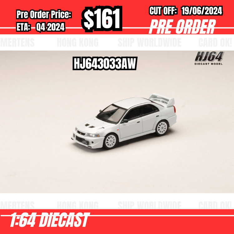 PO-$161 * Hobby Japan * 1:64 MITSUBISHI LANCER RS EVOLUTION 6 (T.M.E.) HJ643033AW [OD12/06]