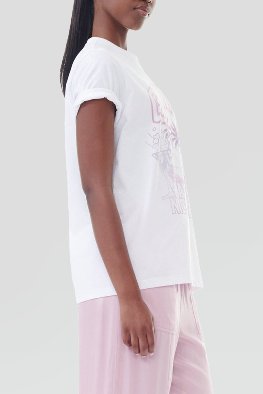 GANNI｜COCTAIL 圓領海灘風格印花短袖T