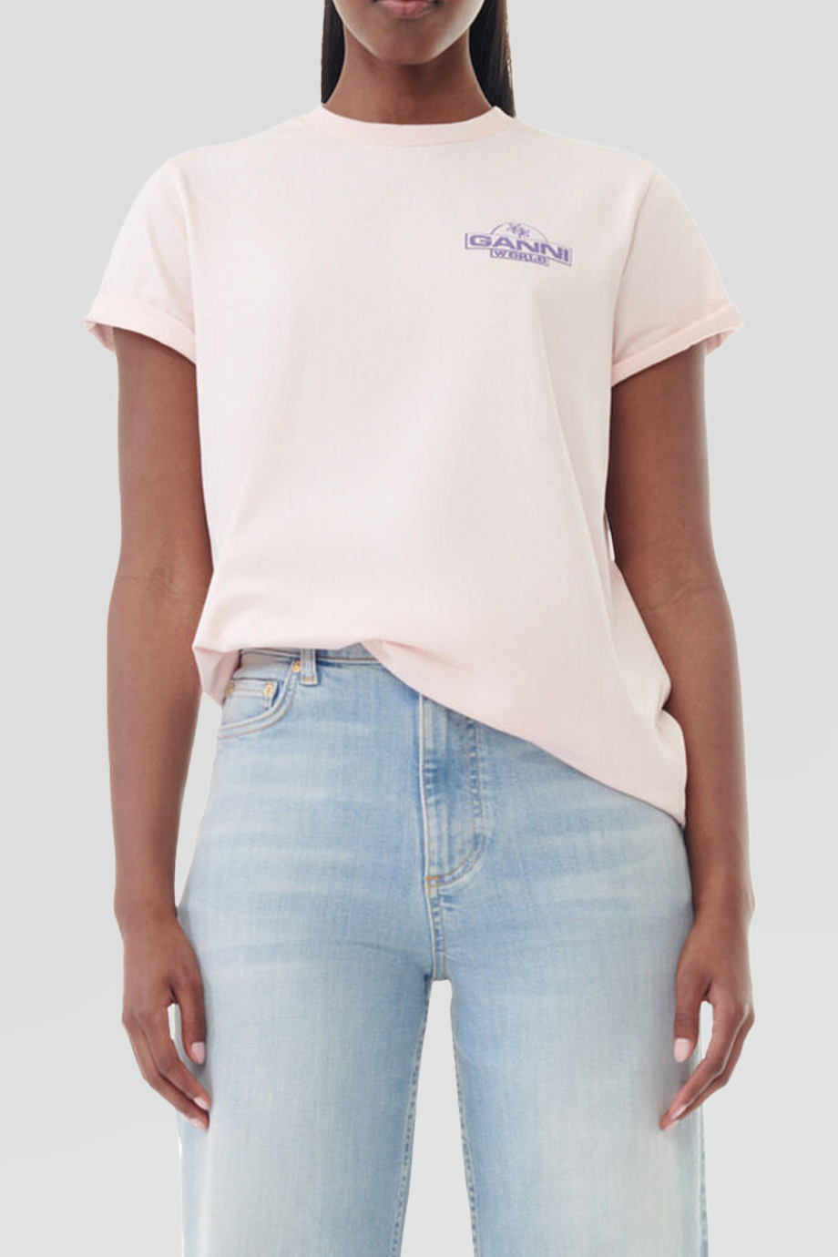 GANNI｜PALM TREES 圓領背塗鴉短袖T