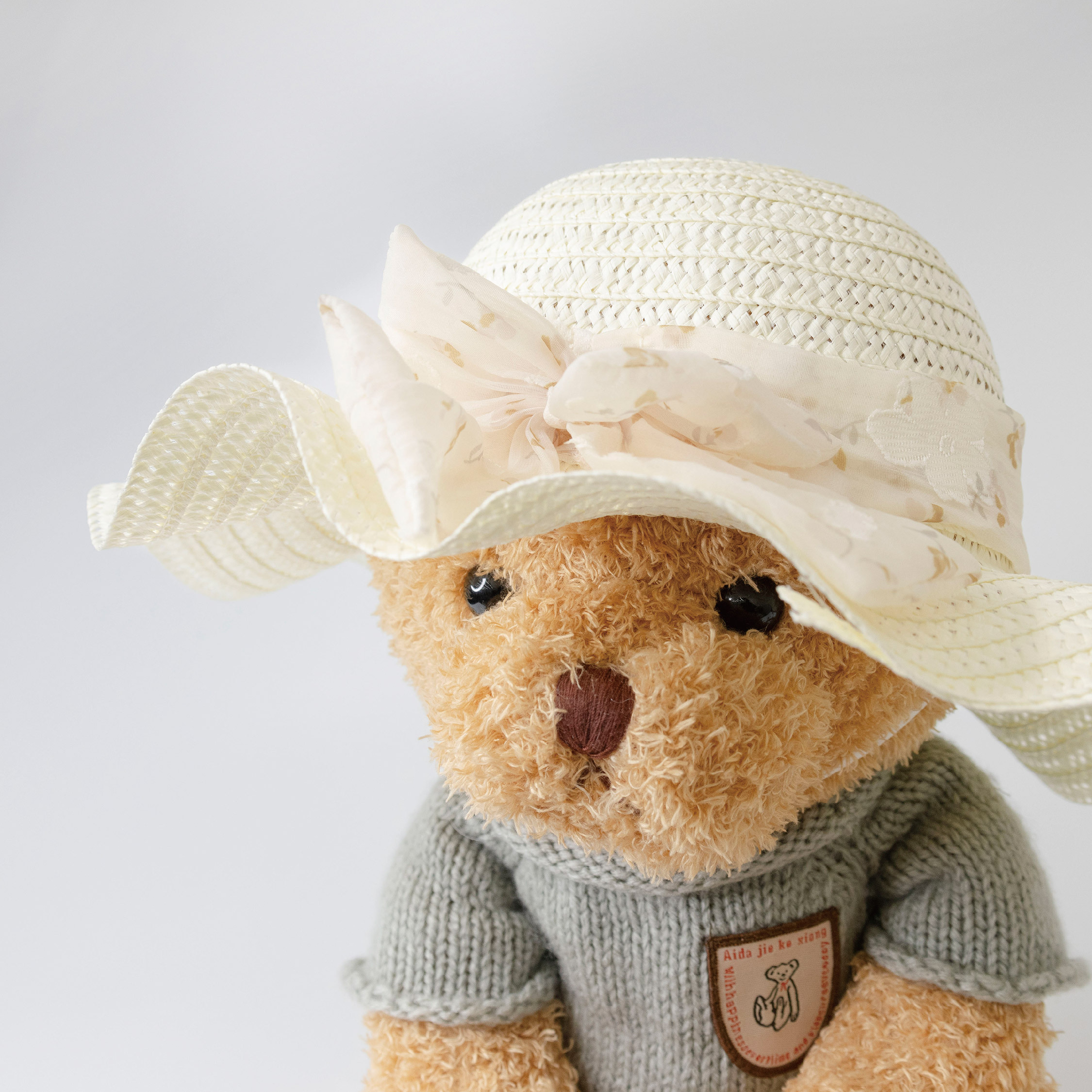 【JA1411】碎花絲帶透氣遮陽草帽＊二色