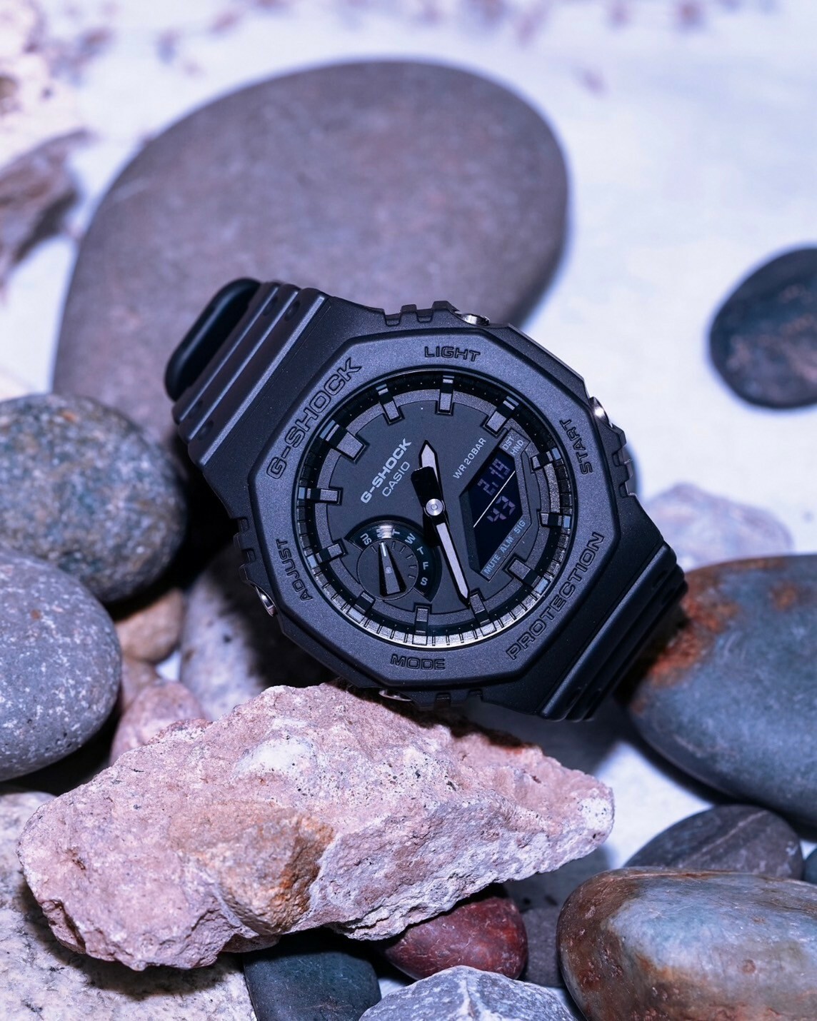 CASIO G-SHOCK 八角防護 雙顯設計 橡膠手錶 腕錶 黑色 防摔防水 卡西歐 GA-2100-1A1DR