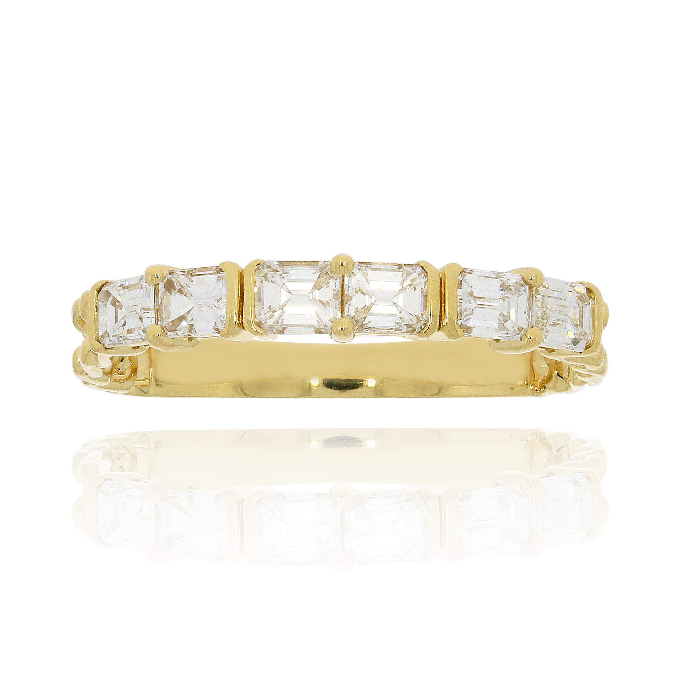 祖母綠形鑽石排戒