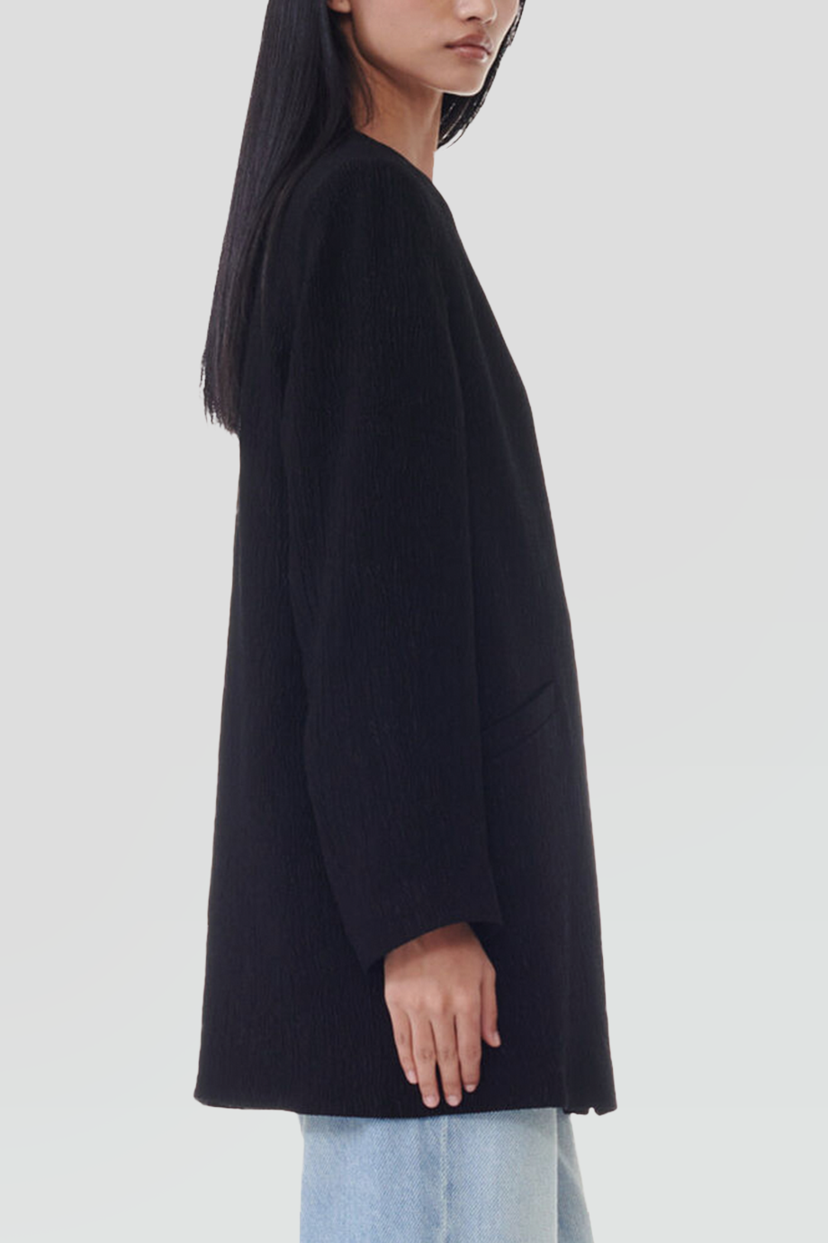 GANNI｜BOXY 寬版無領側釦西裝外套